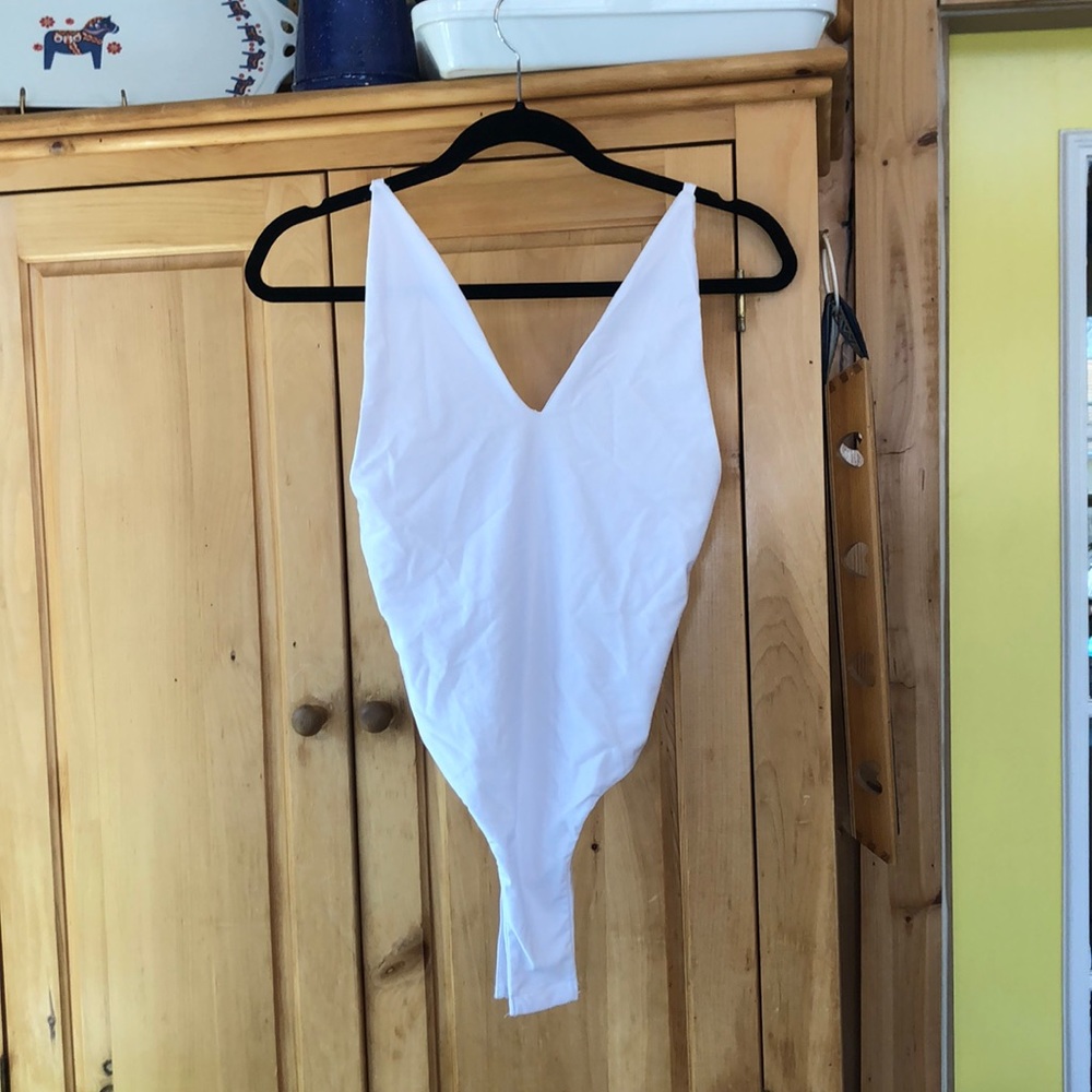 White spandex bodysuit